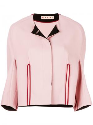 Структурированный пиджак без воротника Marni. Цвет: розовый и фиолетовый