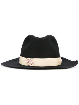 Шляпа-федора с лентой Borsalino. Цвет: чёрный