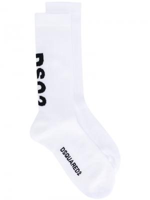 Носки с логотипом Dsquared2. Цвет: белый