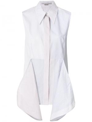 Рубашка в полоску с драпировкой Stella McCartney. Цвет: белый