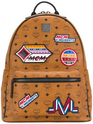 Рюкзак с заплатками MCM. Цвет: коричневый