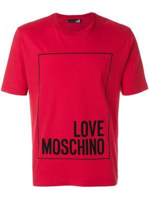 Футболка с принтом логотипа в стиле оверсайз Love Moschino. Цвет: красный