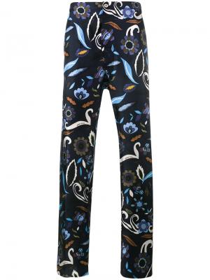 Пижамные брюки с принтом Fendi. Цвет: синий