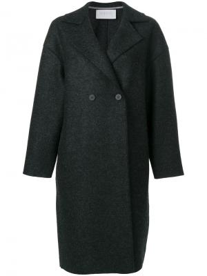 Свободное двубортное пальто Harris Wharf London. Цвет: серый
