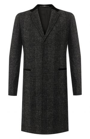 Однобортное пальто из смеси шерсти и вискозы Givenchy. Цвет: темно-серый