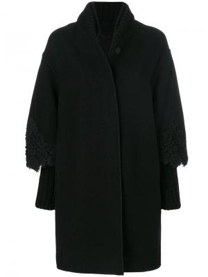 Пальто с вышивкой Ermanno Scervino. Цвет: чёрный