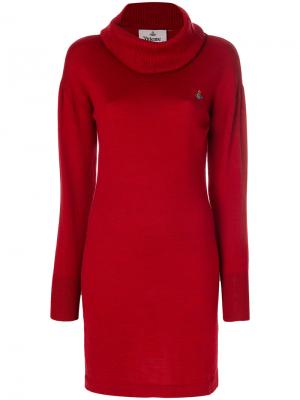 Платье-свитер с высоким воротником Vivienne Westwood Anglomania. Цвет: красный