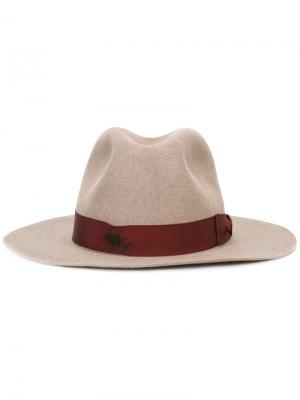 Шляпа-федора с лентой Borsalino. Цвет: коричневый