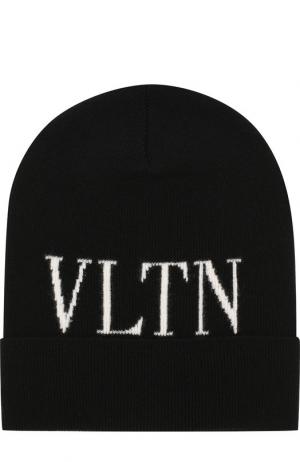 Шерстяная шапка VLTN Valentino. Цвет: черно-белый
