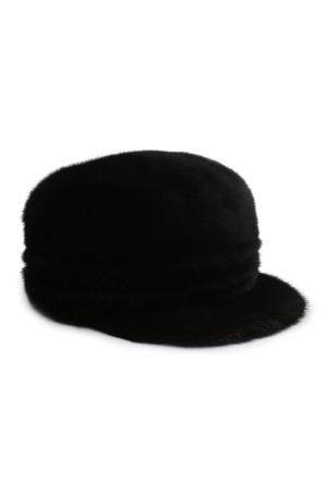 Норковая кепка FurLand. Цвет: черный