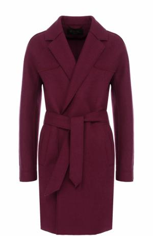 Кашемировое пальто с поясом Loro Piana. Цвет: бордовый