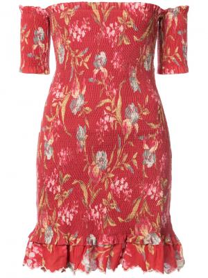 Платье с цветочным принтом Zimmermann. Цвет: красный