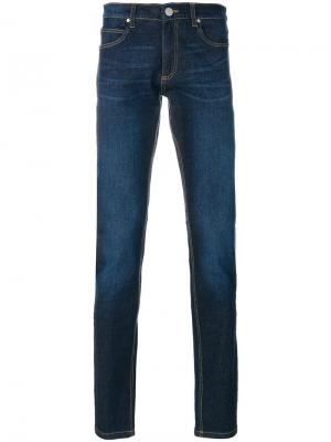 Джинсы с вышивкой Versace Jeans. Цвет: синий