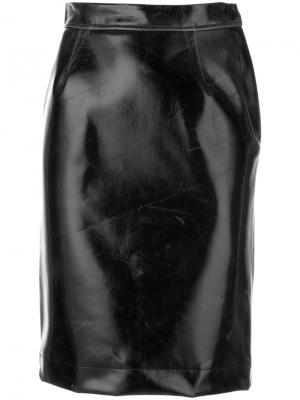 Юбка-карандаш с мятым эффектом Vivienne Westwood Anglomania. Цвет: чёрный