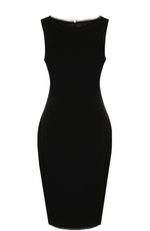 Приталенное платье-миди без рукавов St. John. Цвет: черный