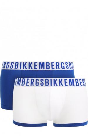 Комплект из двух хлопковых боксеров с широкой резинкой Dirk Bikkembergs. Цвет: синий