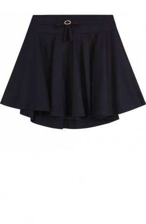 Мини-юбка свободного кроя с декором на поясе Aletta. Цвет: темно-синий