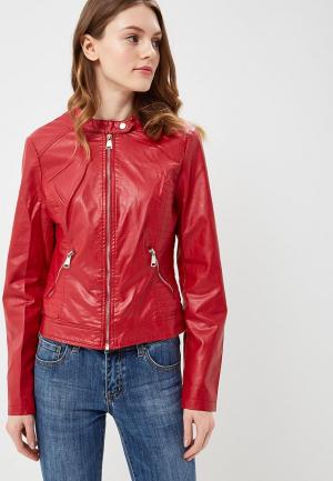 Куртка кожаная B.Style. Цвет: красный