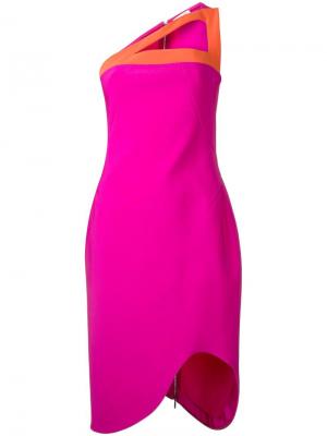 Приталенное платье Mugler. Цвет: розовый и фиолетовый