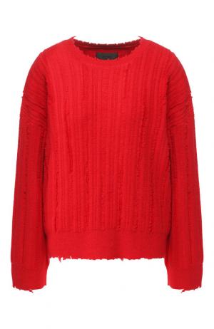 Вязаный пуловер с круглым вырезом RTA. Цвет: красный