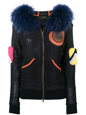 Куртка-бомбер с меховыми деталями Mr & Mrs Italy. Цвет: синий