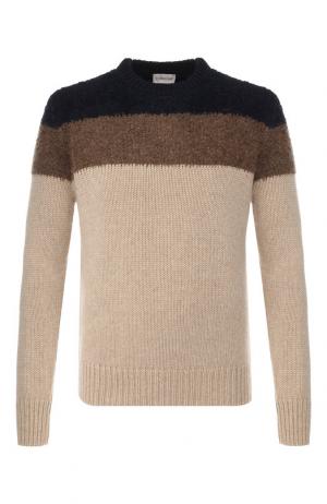 Шерстяной свитер с принтом Moncler. Цвет: бежевый