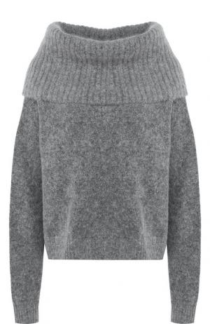 Вязаный пуловер с объемным воротником Acne Studios. Цвет: серый