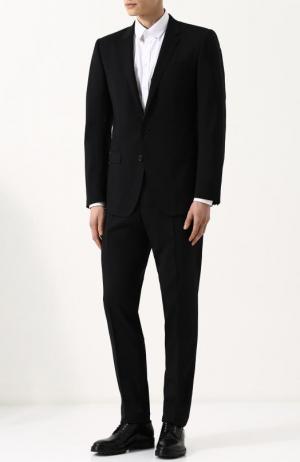 Шерстяной костюм с пиджаком на двух пуговицах Dolce & Gabbana. Цвет: черный