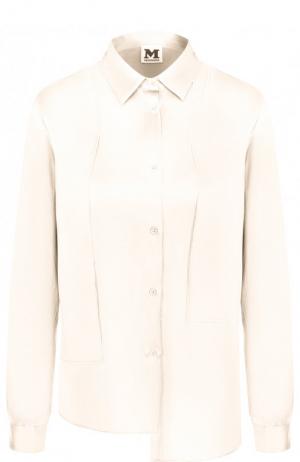 Шелковая блуза асимметричного кроя M Missoni. Цвет: белый