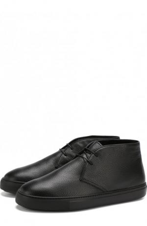 Кожаные ботинки на шнуровке Fratelli Rossetti. Цвет: черный