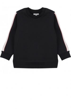 Хлопковый свитшот с контрастной отделкой Givenchy. Цвет: темно-синий