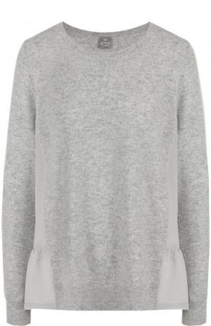 Однотонный кашемировый пуловер с круглым вырезом FTC. Цвет: серый