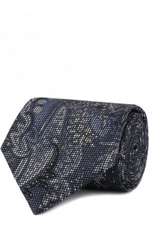 Комплект из шелкового галстука и платка Brioni. Цвет: синий