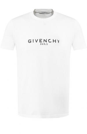 Хлопковая футболка с круглым вырезом Givenchy. Цвет: белый