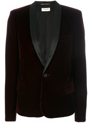 Однобортный пиджак Le Smoking Saint Laurent. Цвет: красный