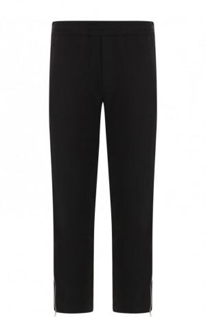 Хлопковые брюки прямого кроя с поясом на кулиске Alexander McQueen. Цвет: черный