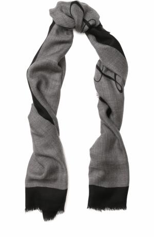 Кашемировый шарф с принтом и необработанным краем Burberry. Цвет: серый