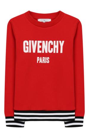 Хлопковый свитшот Givenchy. Цвет: красный