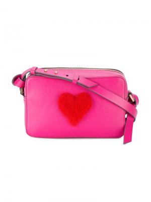 Мини сумка через плечо с сердцем Anya Hindmarch. Цвет: розовый и фиолетовый