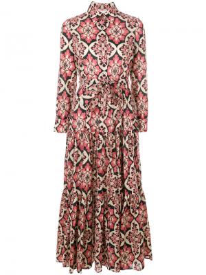 Платье Bellini с принтом La Doublej. Цвет: розовый и фиолетовый