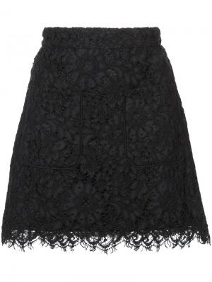 Кружевная юбка мини Veronica Beard. Цвет: чёрный