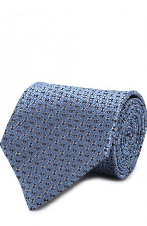 Шелковый галстук с узором Ermenegildo Zegna. Цвет: голубой