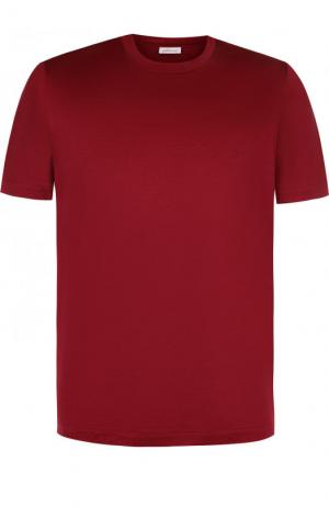 Хлопковая футболка с круглым вырезом Brioni. Цвет: бордовый