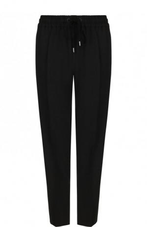 Укороченные шерстяные брюки с эластичным поясом Yohji Yamamoto. Цвет: черный