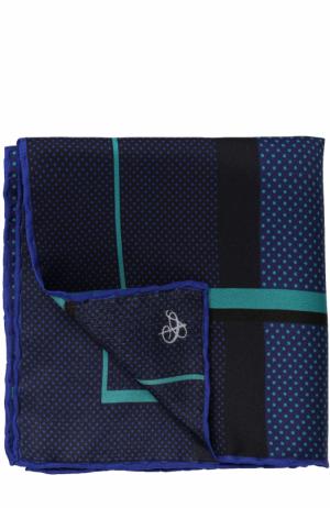 Шелковый платок с принтом Canali. Цвет: синий
