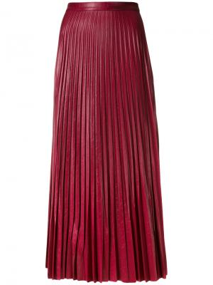 Плиссированная юбка длины миди Golden Goose Deluxe Brand. Цвет: розовый и фиолетовый