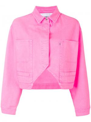 Укороченная джинсовая куртка MSGM. Цвет: розовый и фиолетовый