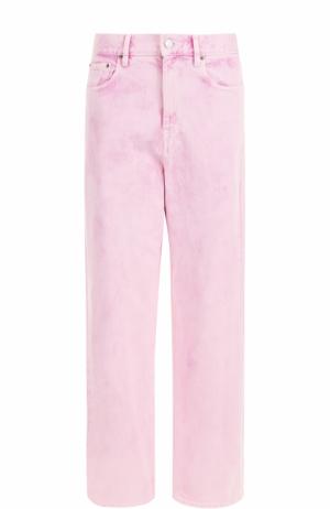 Широкие джинсы с завышенной талией и потертостями Isabel Marant Etoile. Цвет: розовый