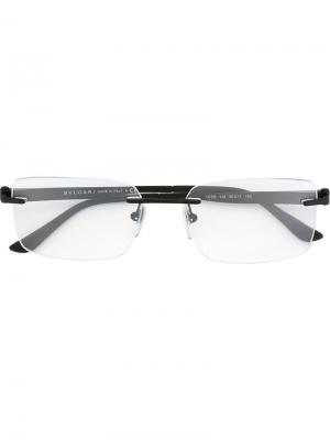 Оптические очки в прямоугольной оправе Bulgari. Цвет: чёрный