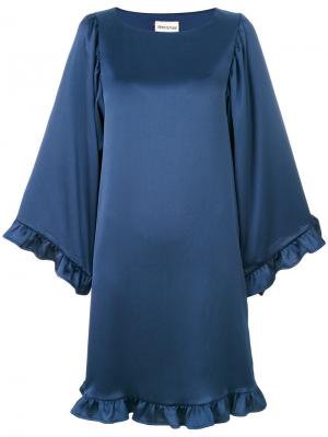 Платье с оборками Semicouture. Цвет: синий